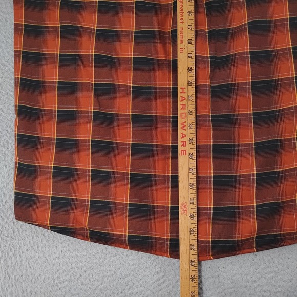 Dixxon Snap-on High Impact Jacket Mens 2XL Orange Black Plaid Sherpa Lined - Picture 15 of 16